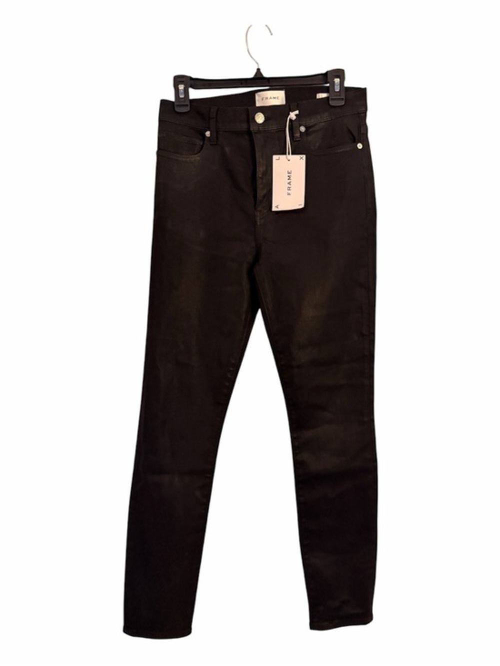 FRAME 28 Alix Black Coated Skinny Jeans NWT